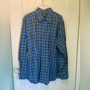 John Mark Blue and Black Plaid Shirt Jacket
